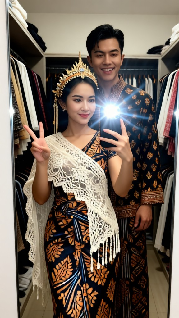 Selfies in the family dressing room - ID image