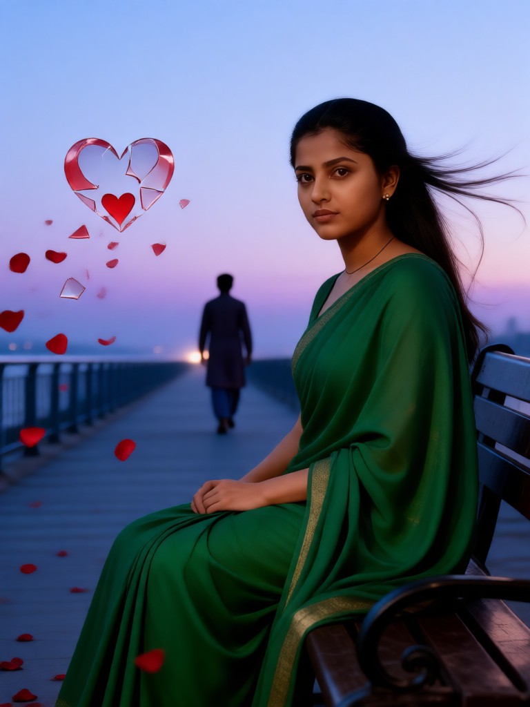 Blue Hour at the Seaside in the Evening: Broken Heart image