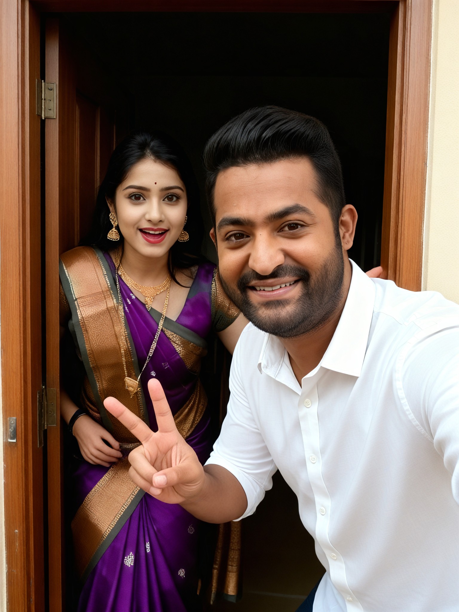 Taking a selfie with N.T. Rama Rao Jr. image