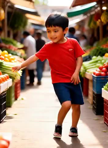 Dynamic Dance at the Vegetable Market image