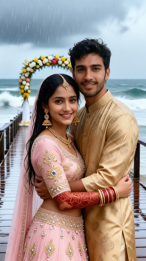 Romantic Wedding in the Rain-p image