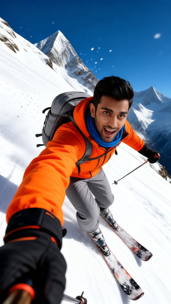 Alpine skiing selfie - p1 image