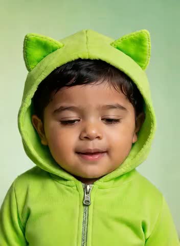 The baby uses his/her face to make a phone call image
