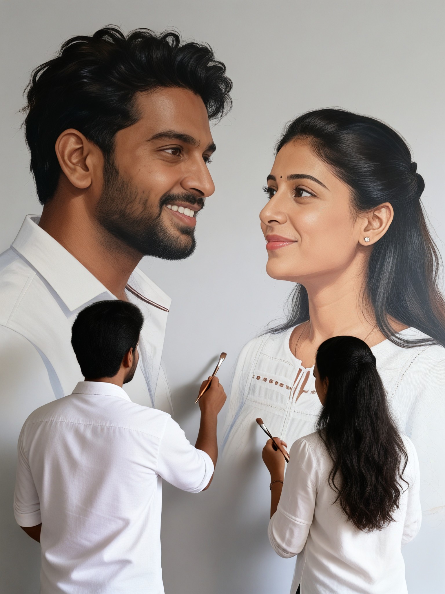Romantic Forehead Touch Mural image