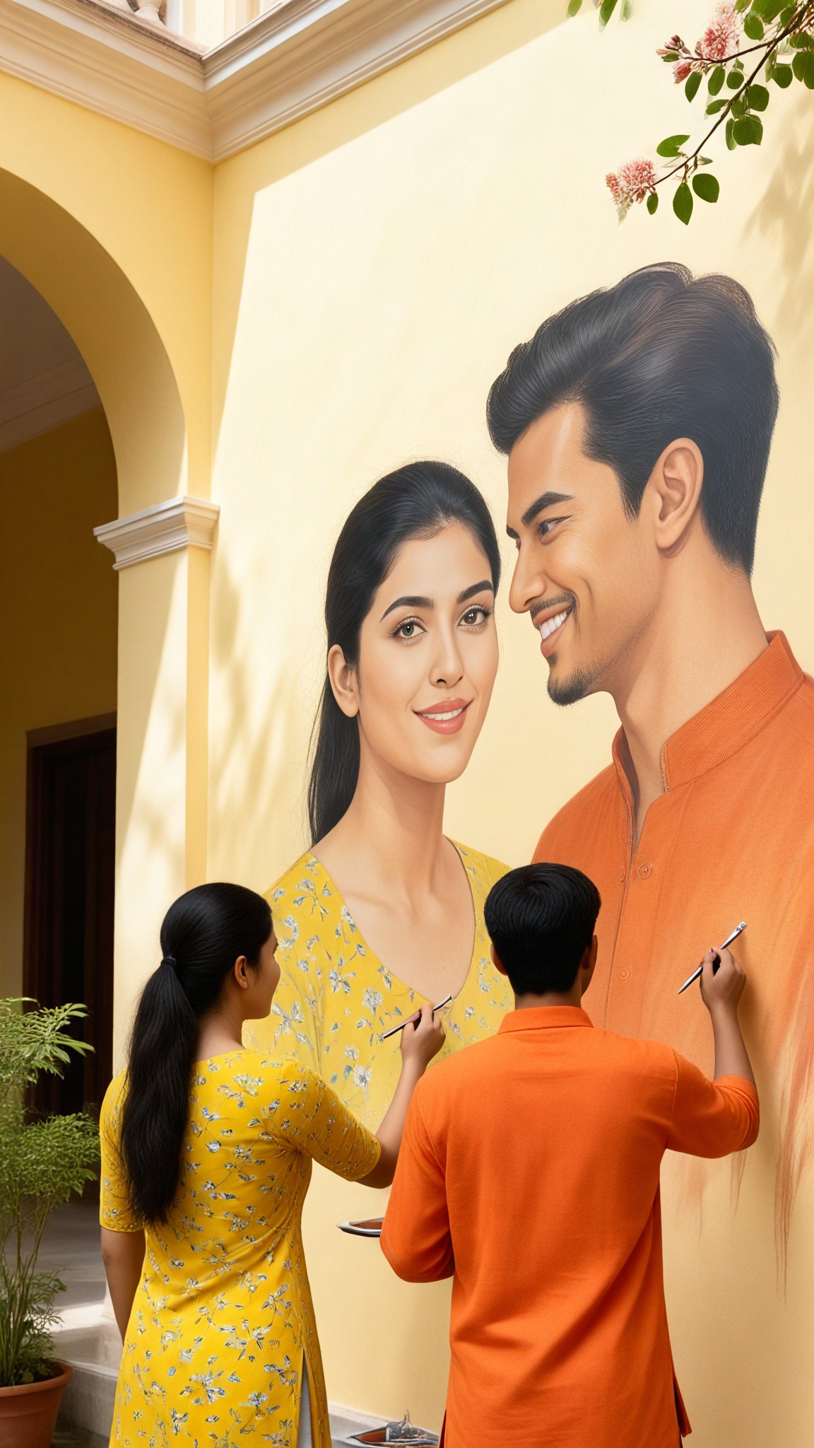 Palace Courtyard Couple Mural image