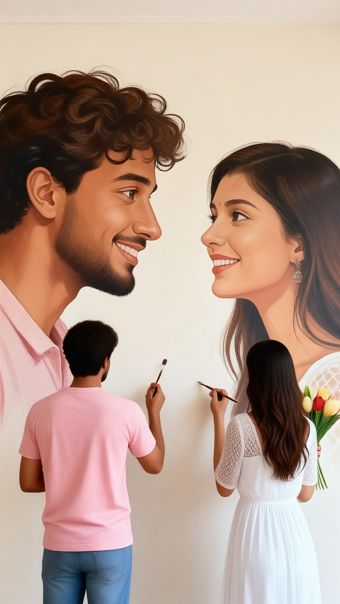 Minimal Studio Couple Mural image