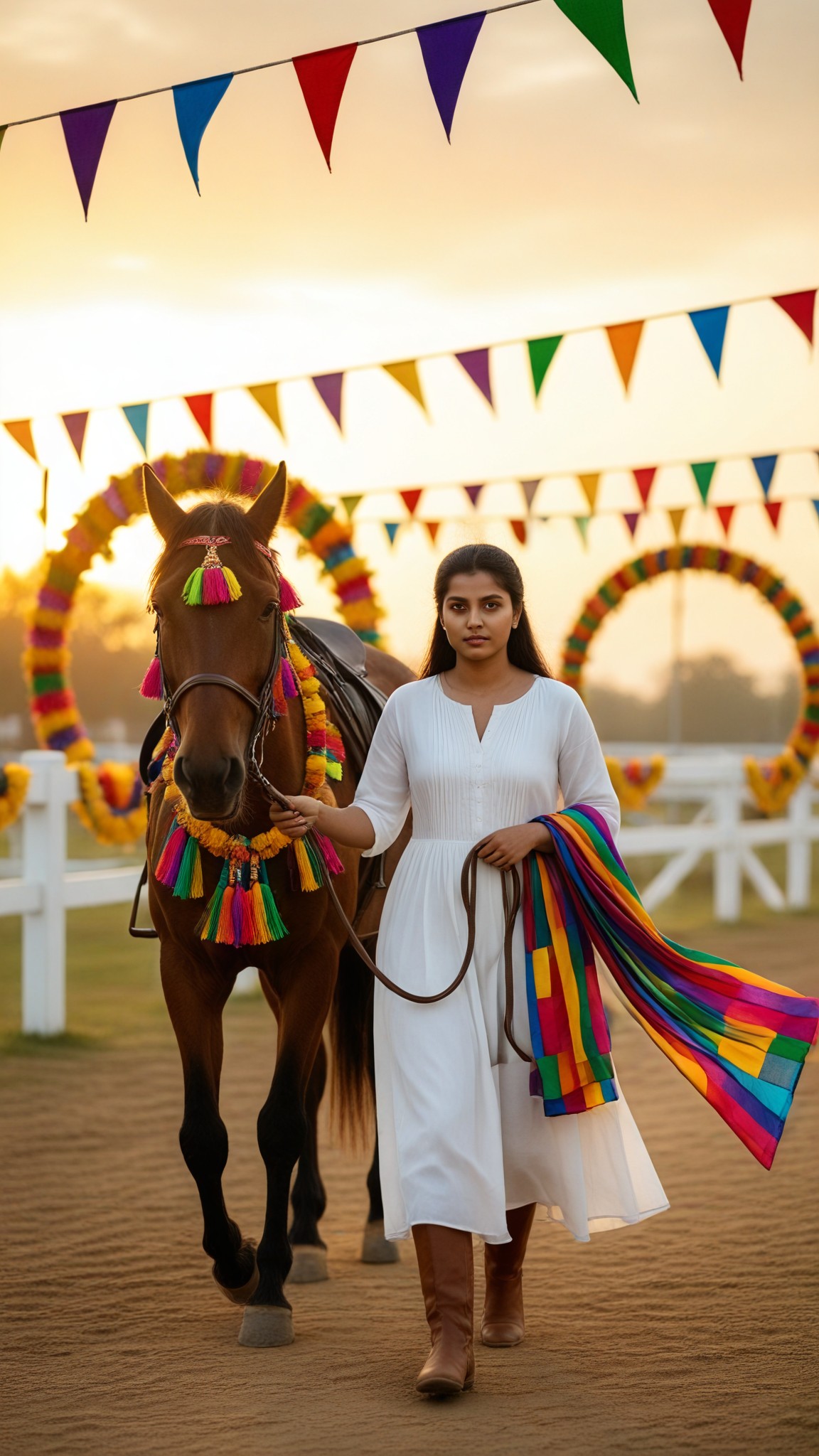Color Flag Ranch Horse Walk Portrait image