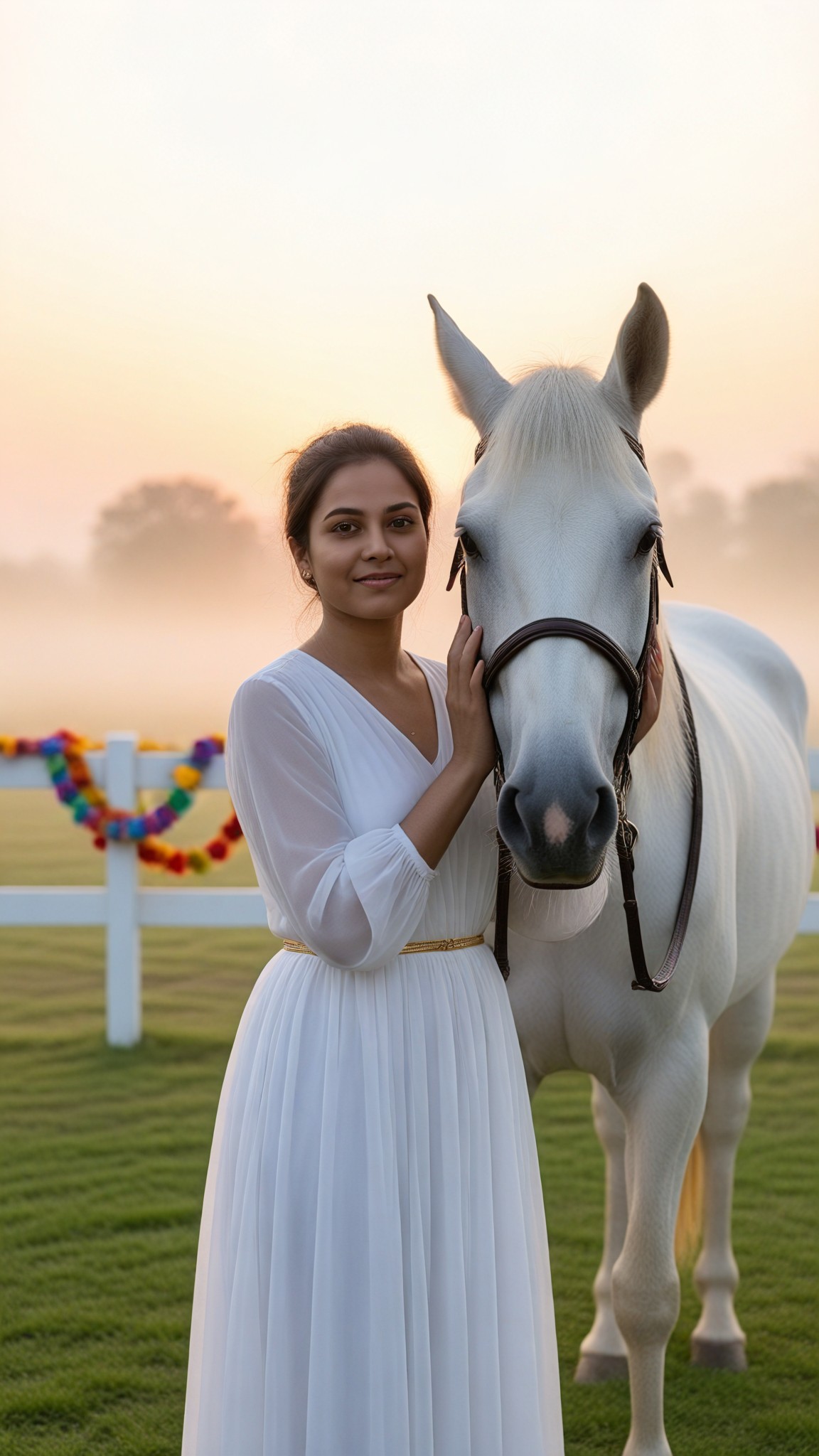 Sunrise Ranch White Horse Portrait image