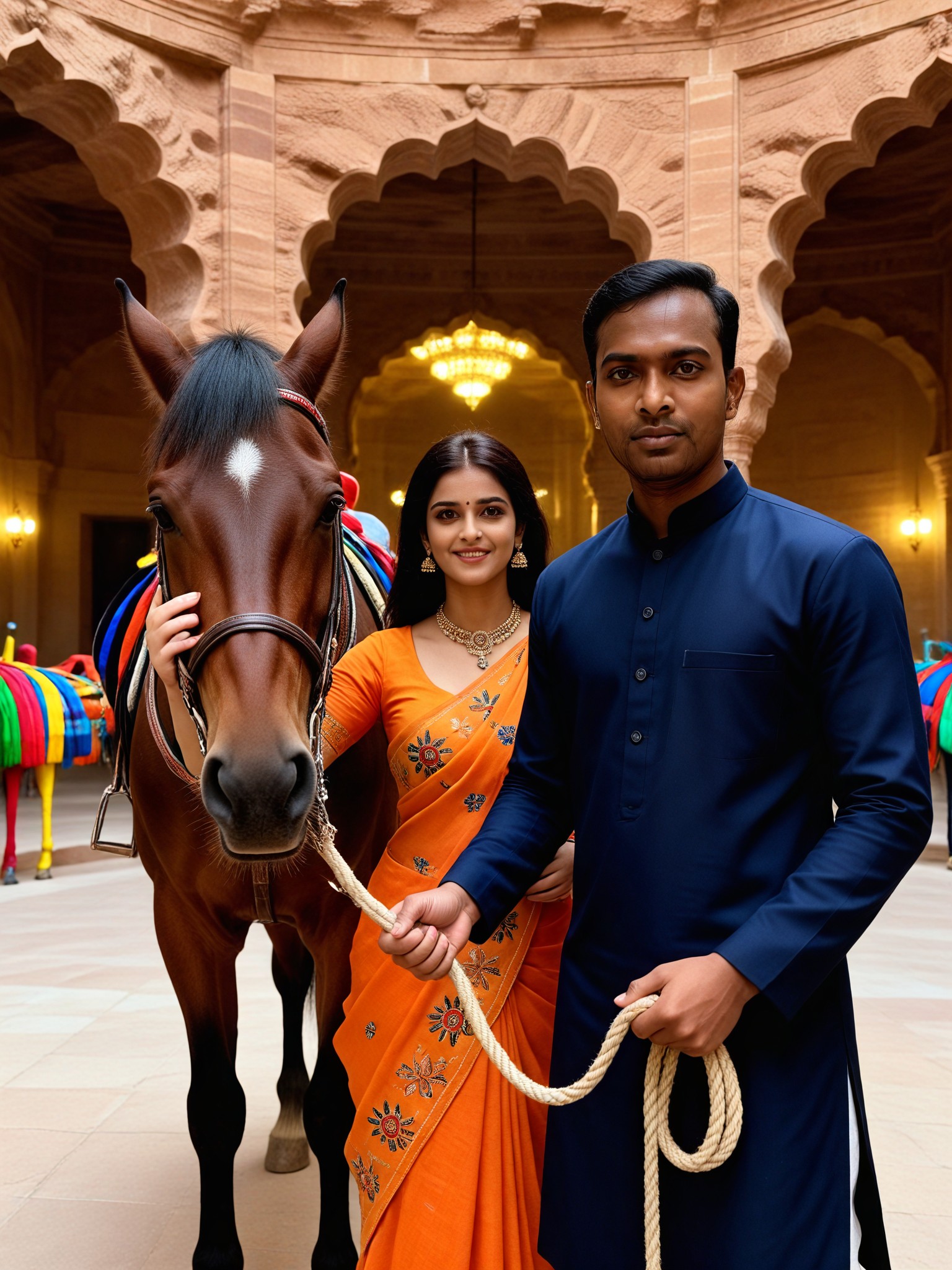 Palace Courtyard Couple Portrait image