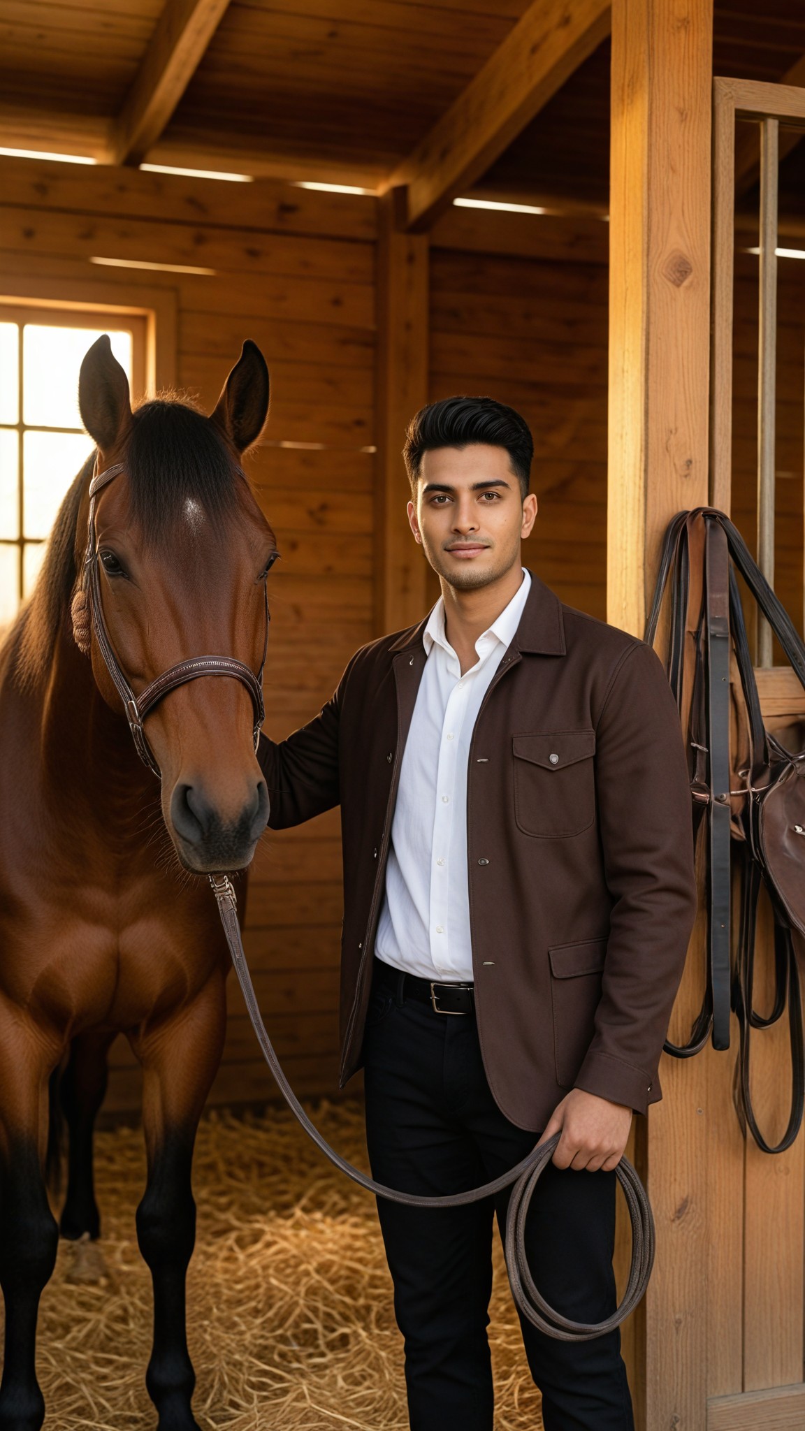 Wooden Stable Gentleman Portrait image