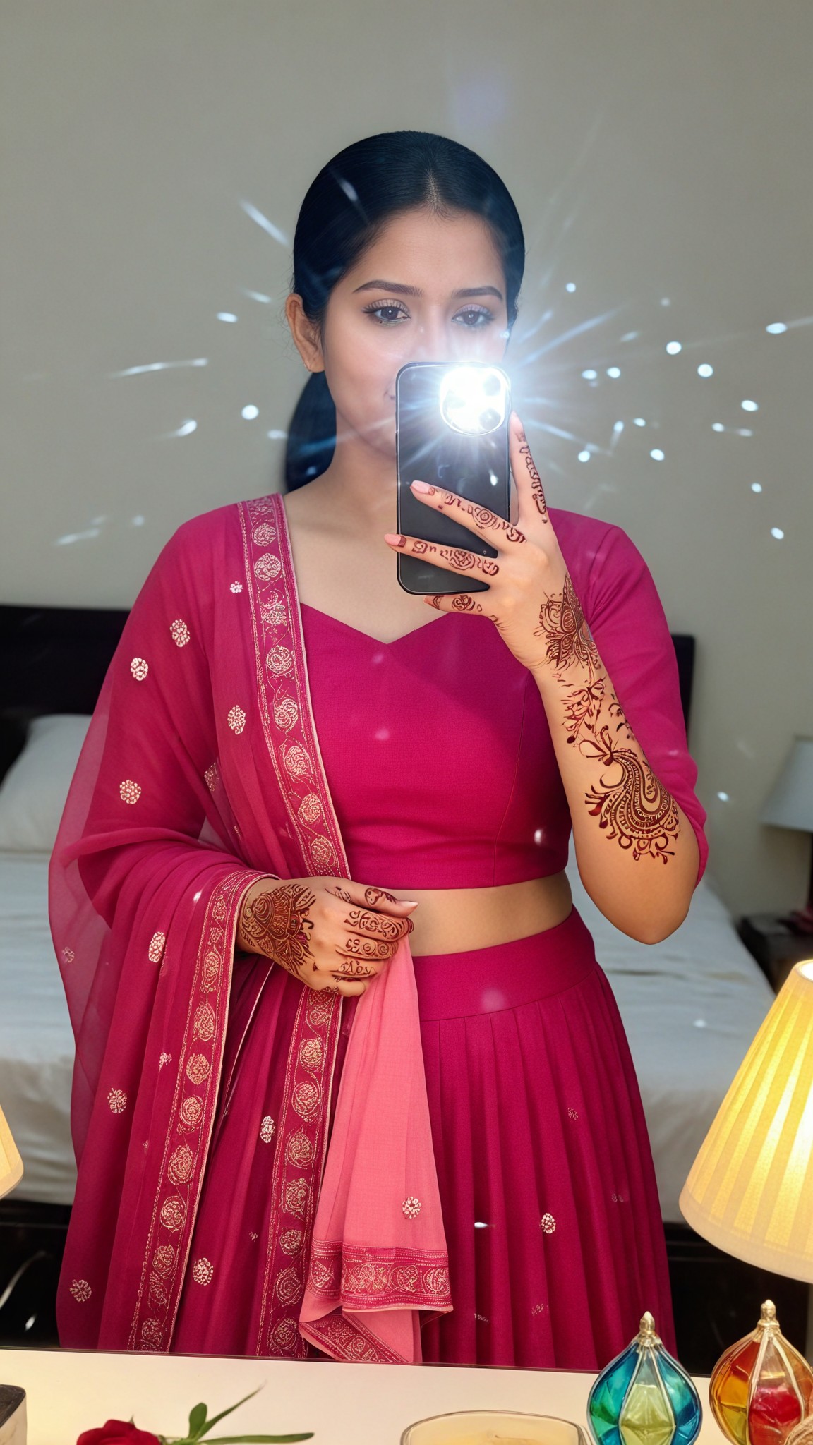 Pink Anarkali Selfie image