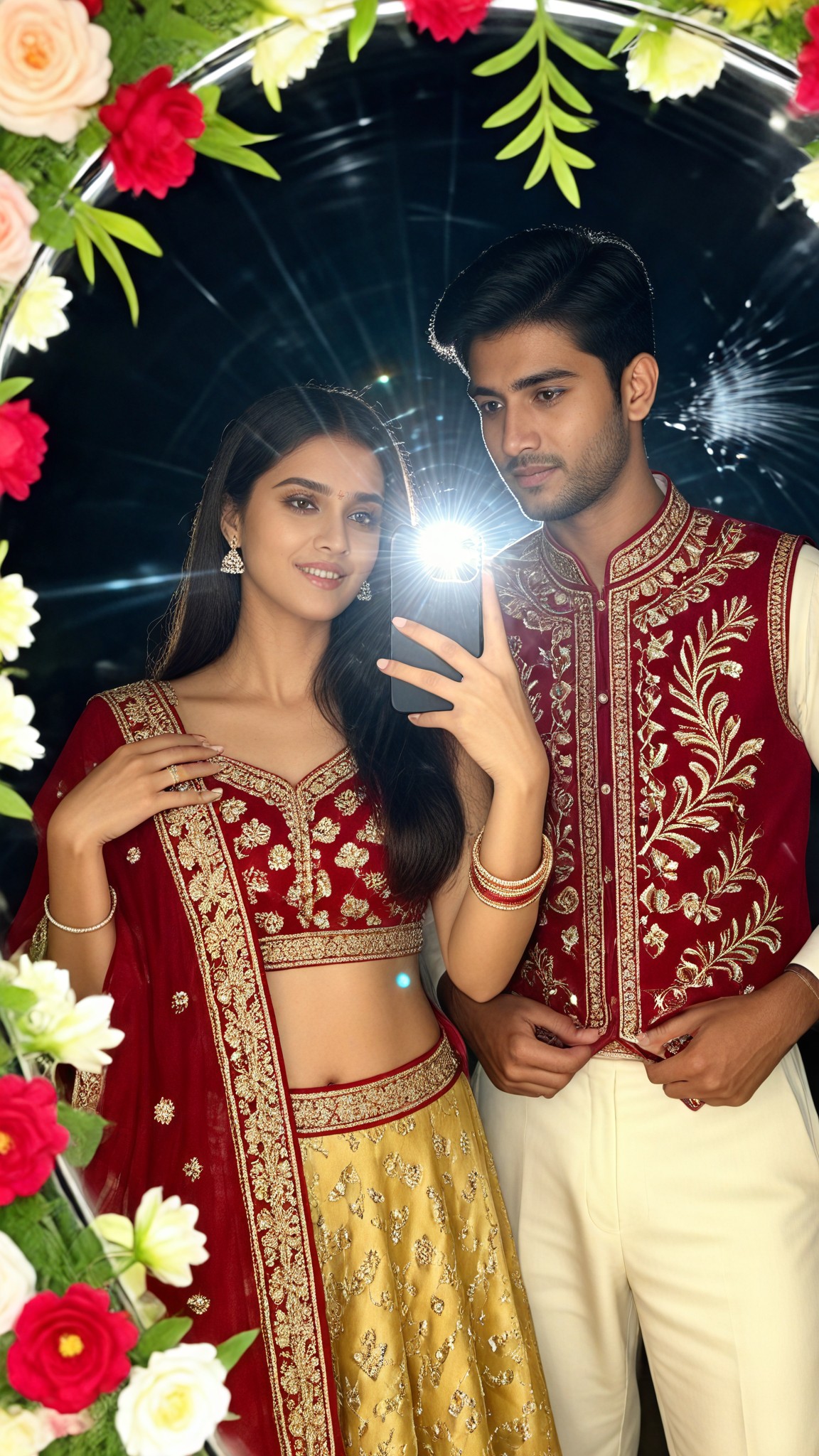 Red Gold Party Couple image