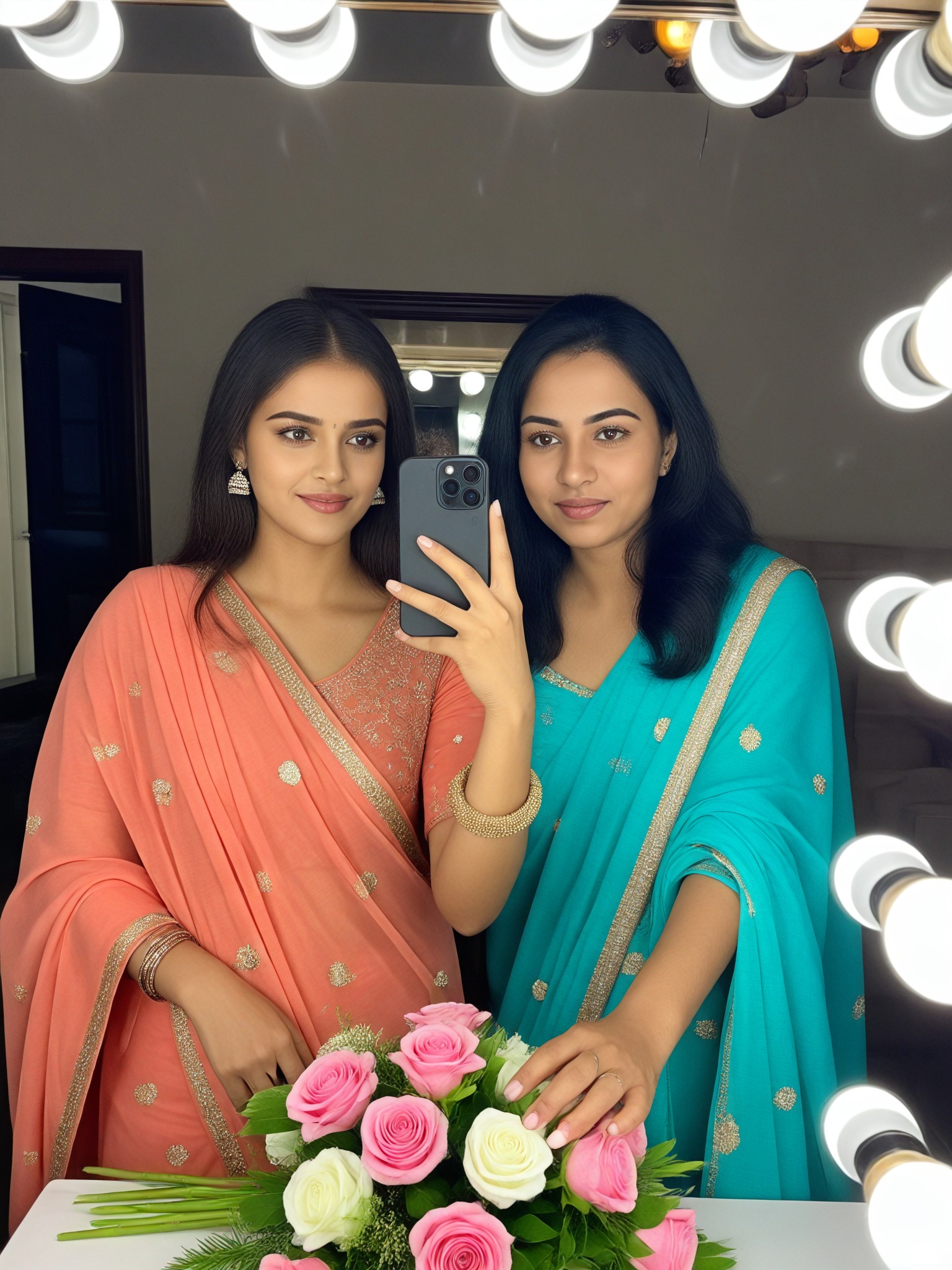 Lehenga Sisters Selfie image