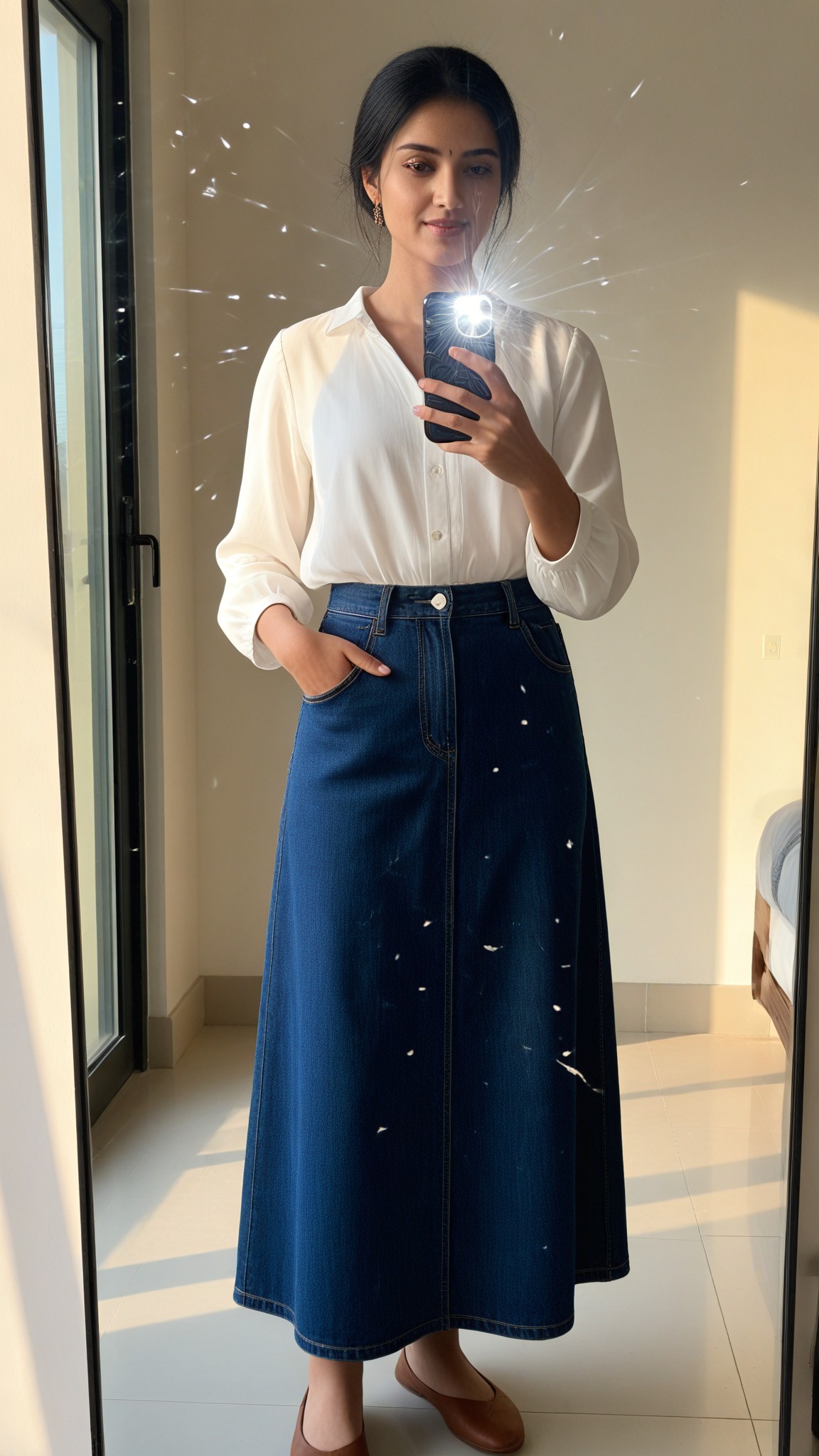 White Blouse Selfie image
