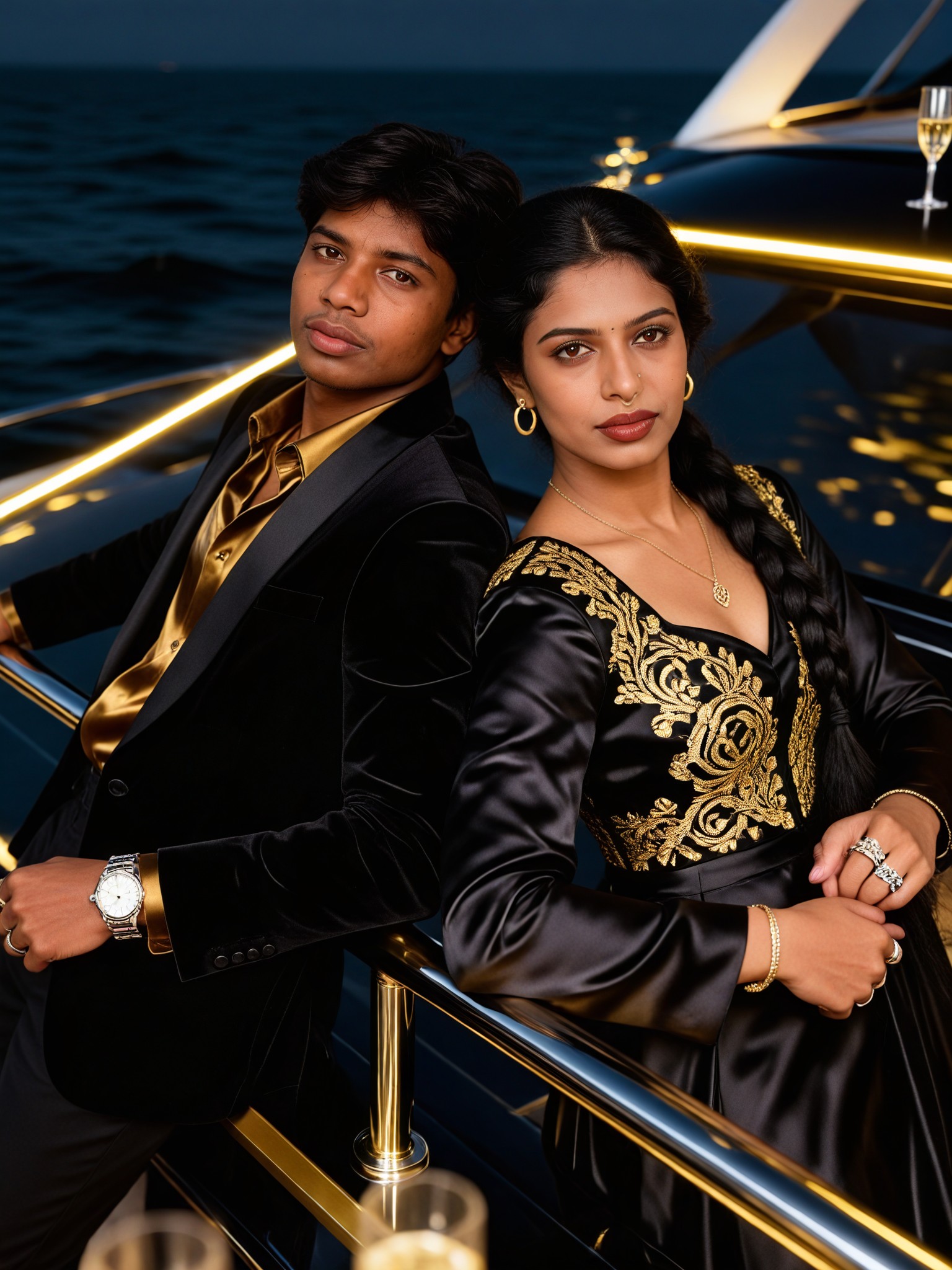 Black Gold Yacht Couple image