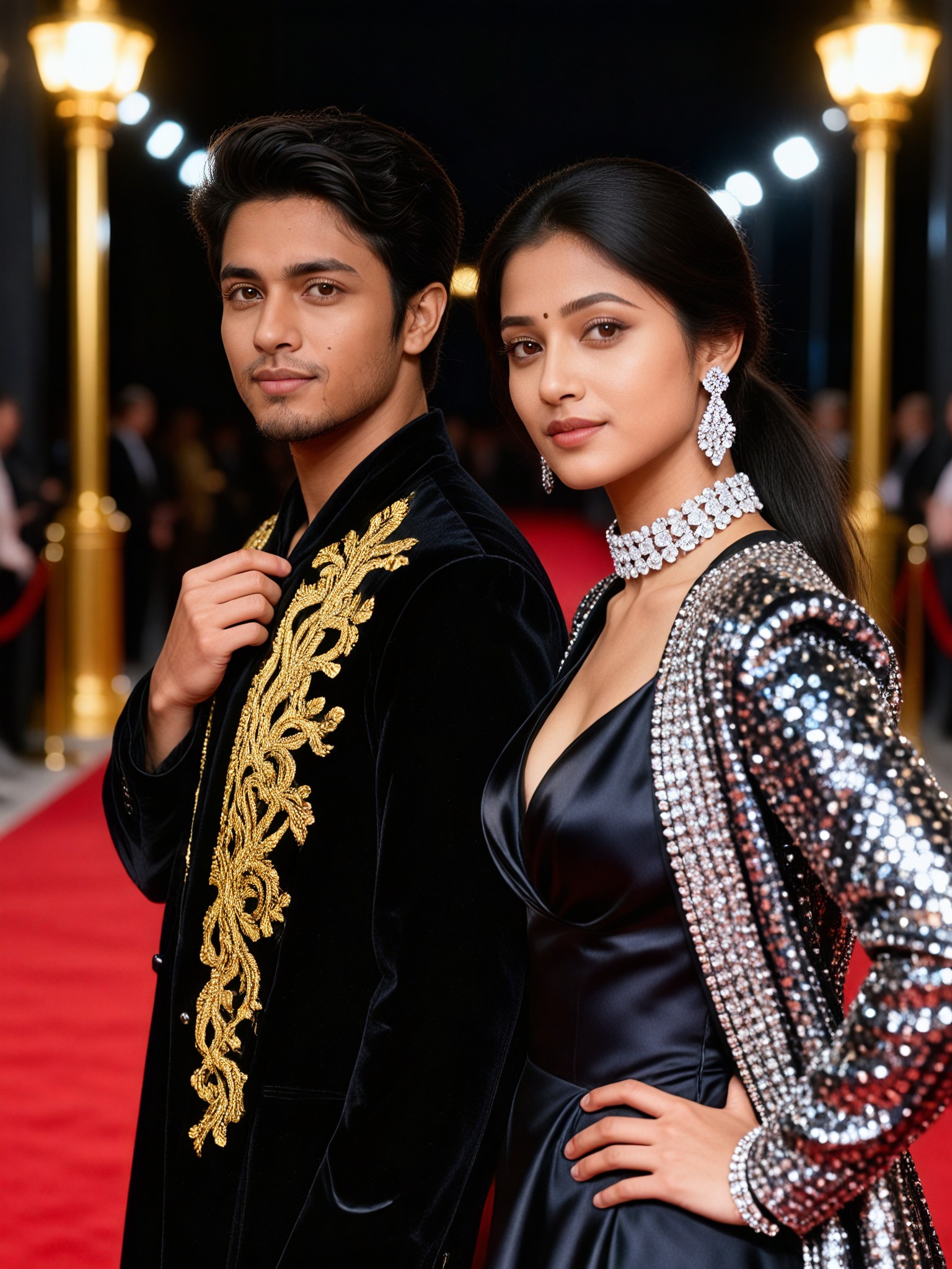 Black Gold Carpet Couple image