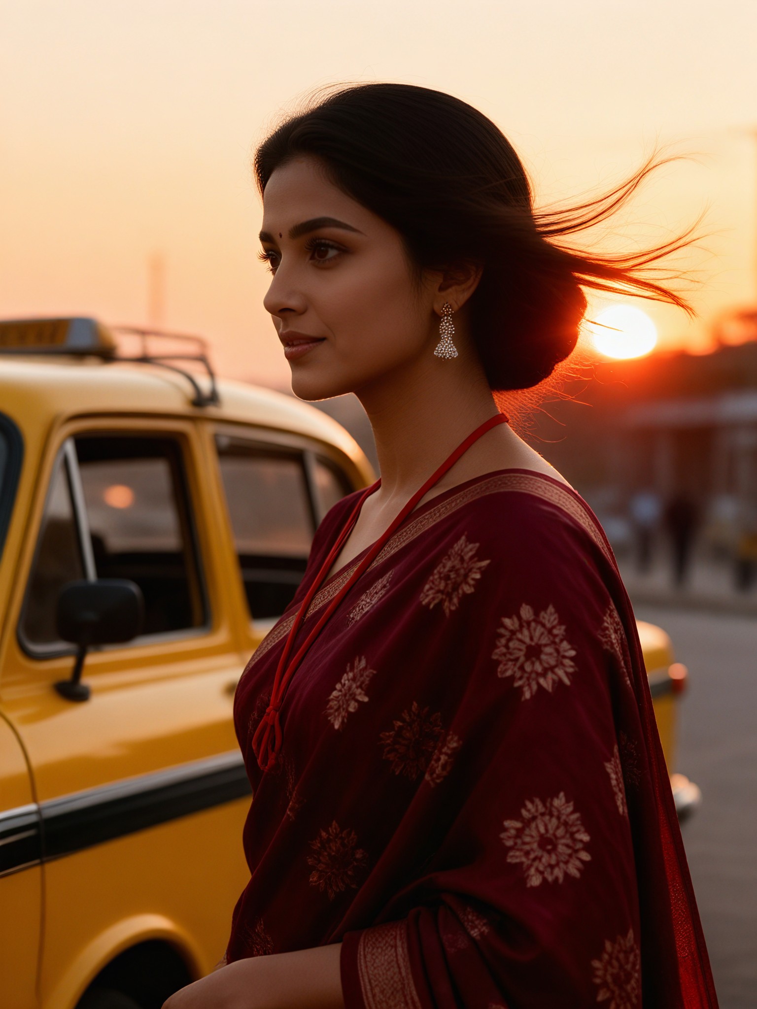 Taxi Sunset Saree Lookback image