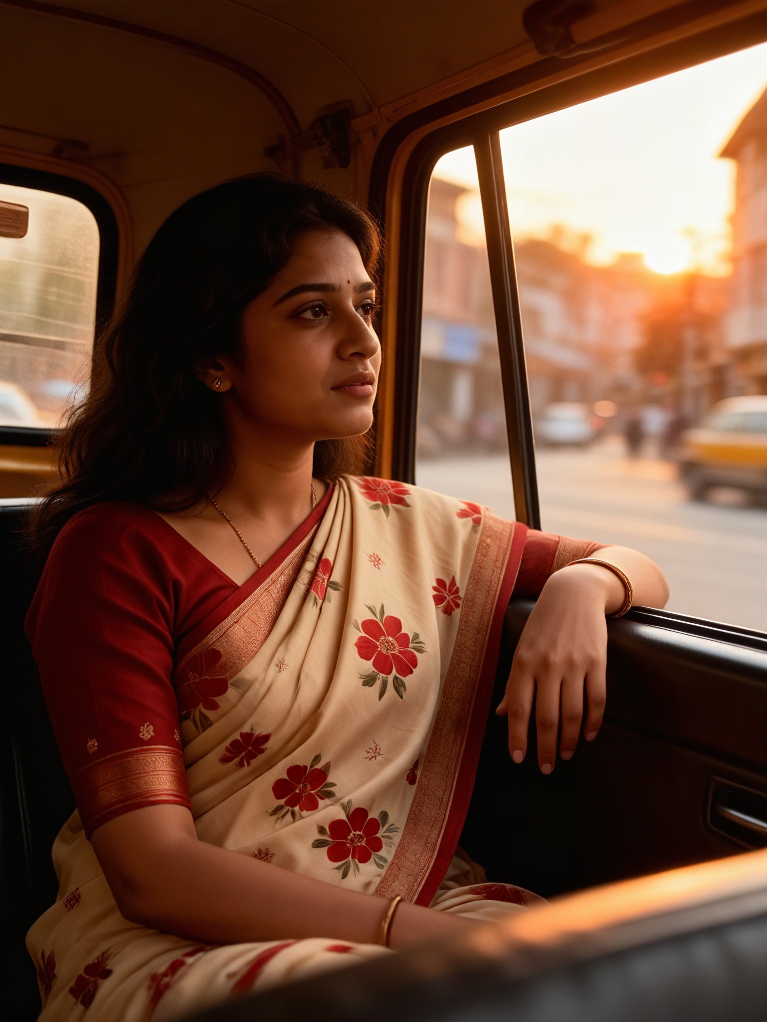 Taxi Sunset Saree Lookback image