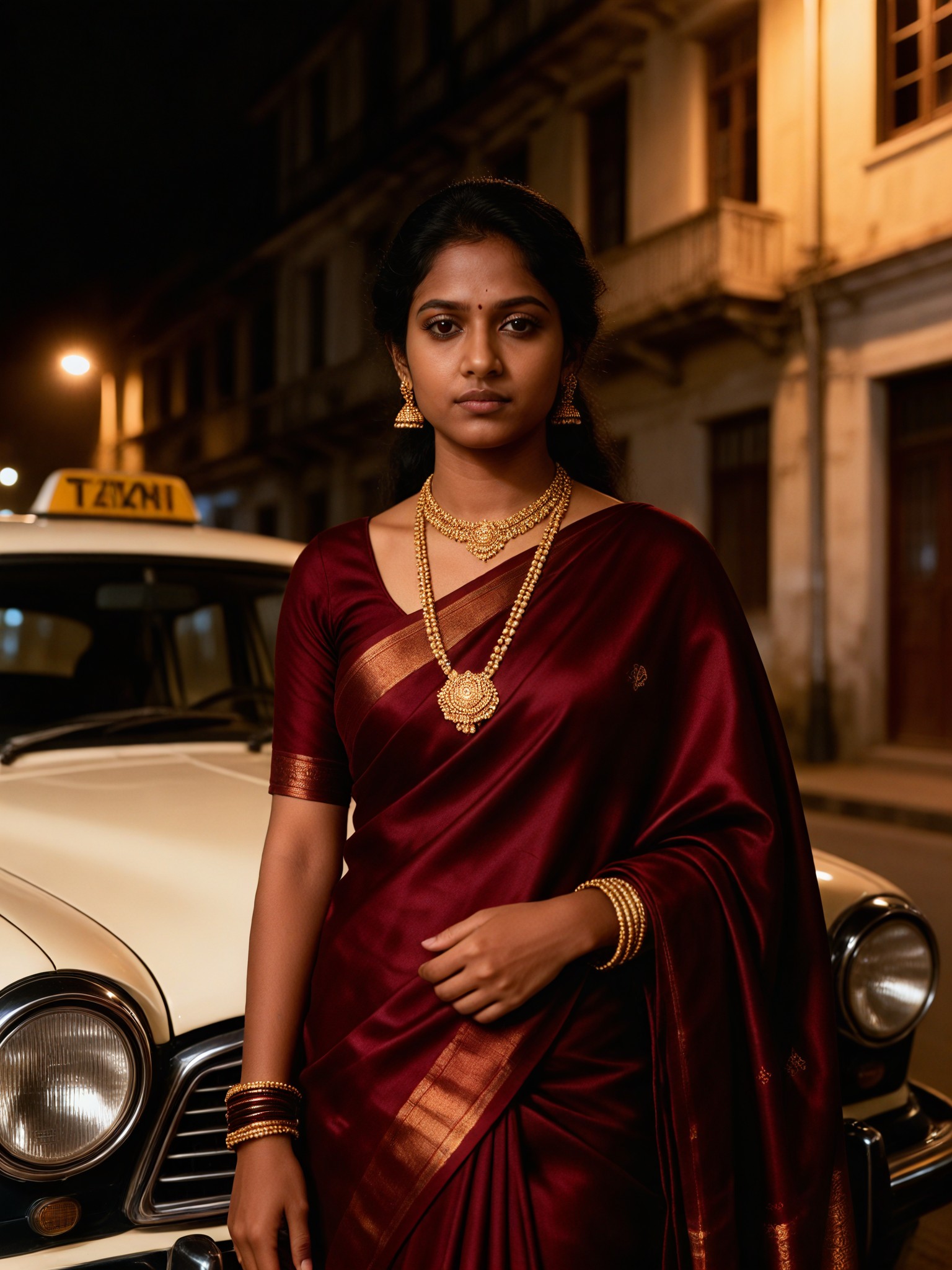 Taxi Sunset Saree Lookback image