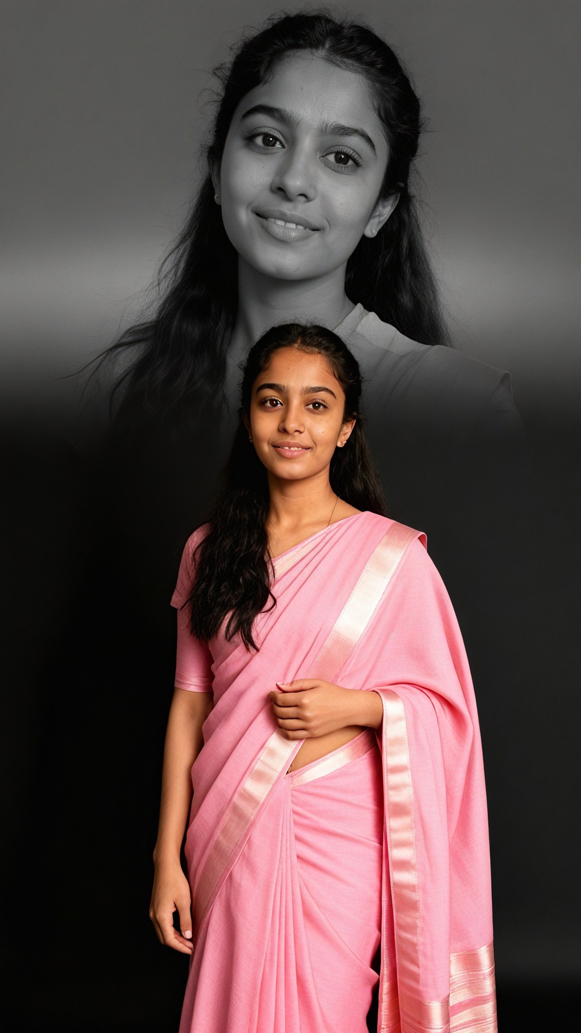 Pink Saree Double Exposure image