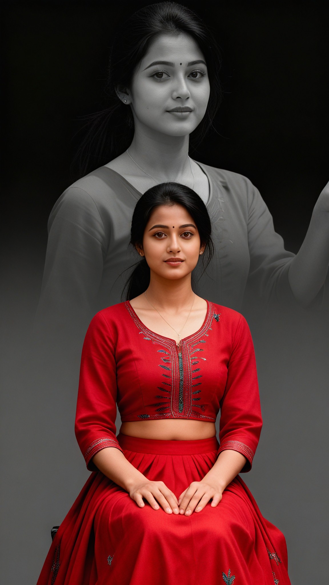Red Lehenga Double Exposure image