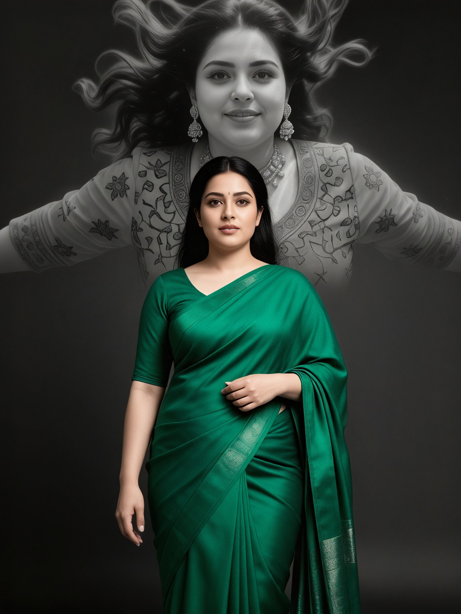 Emerald Saree Portrait image