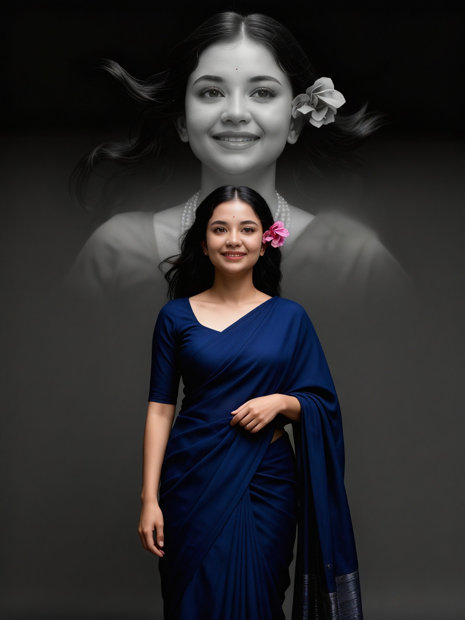 Navy Saree Portrait image