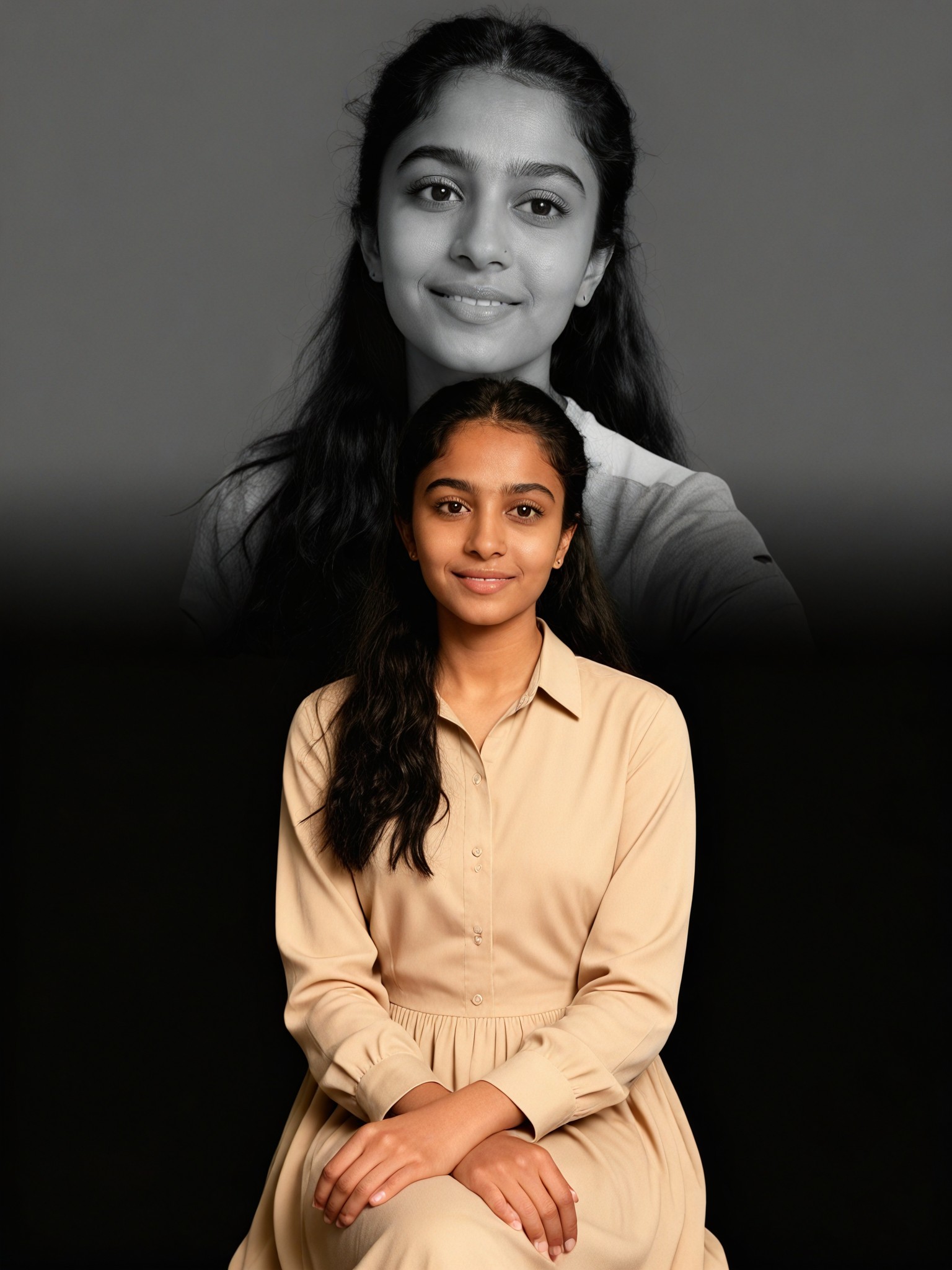Beige Dress Portrait image