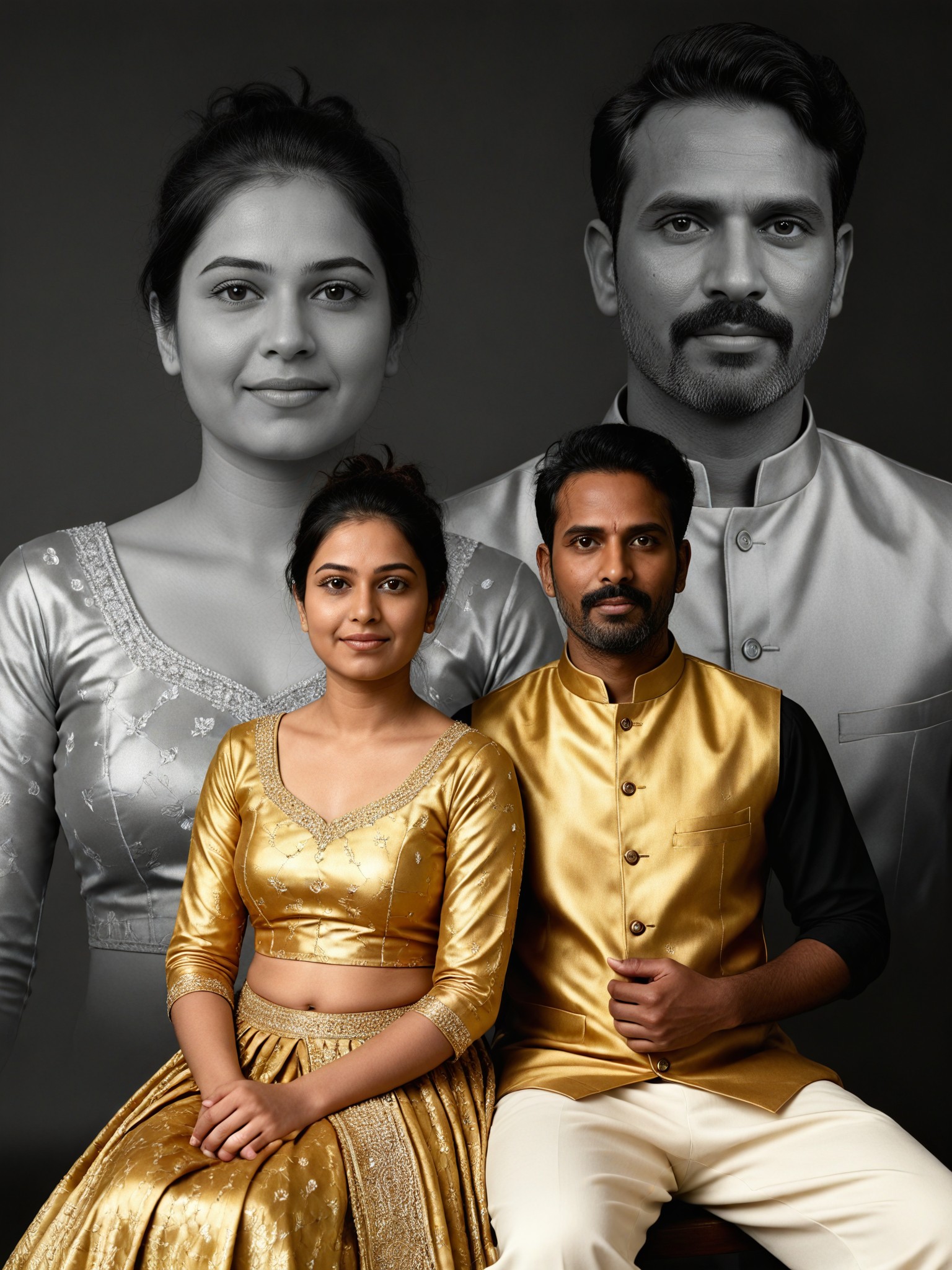 Gold Couple Wedding Portrait image
