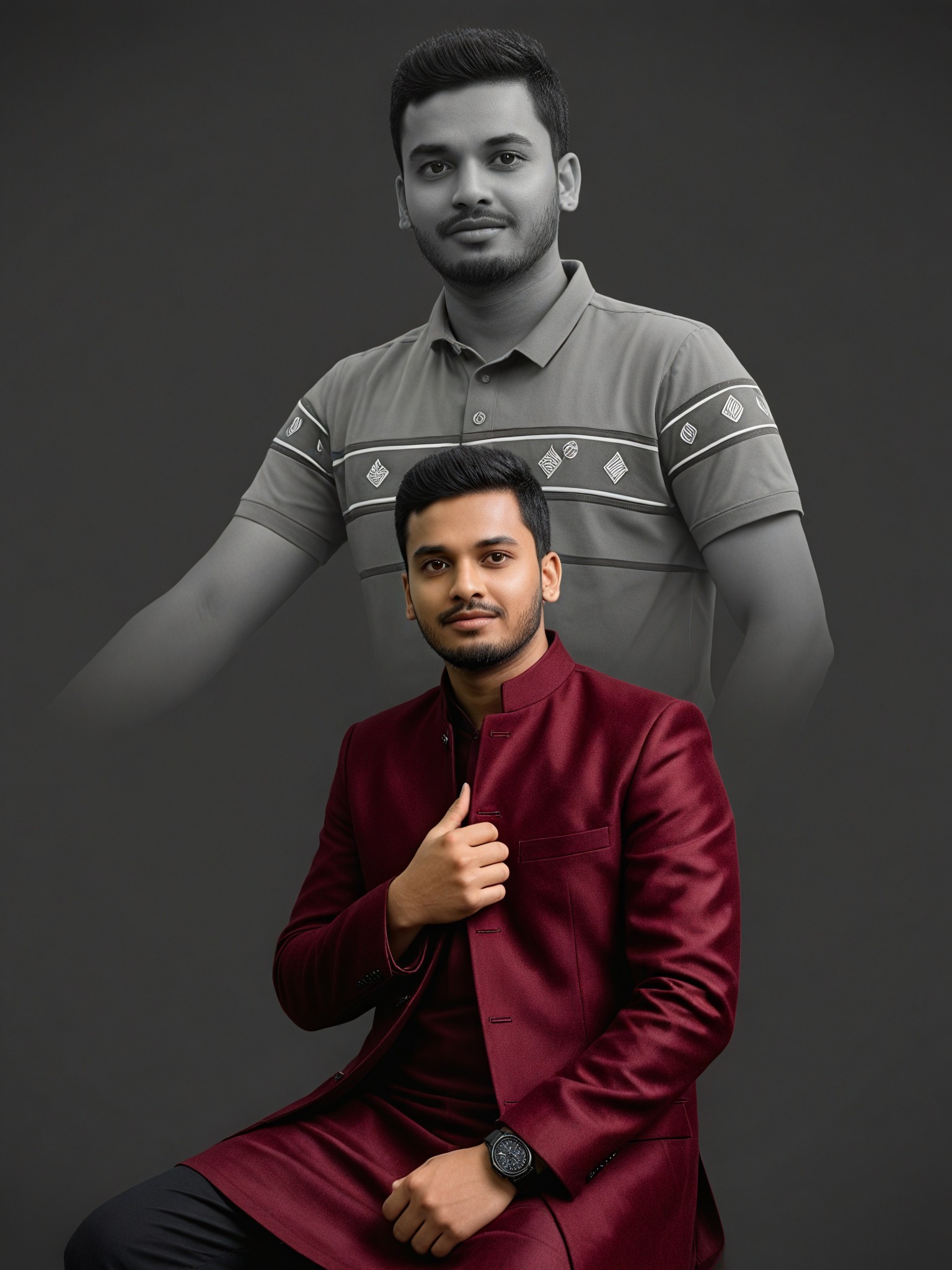 Burgundy Sherwani Portrait image