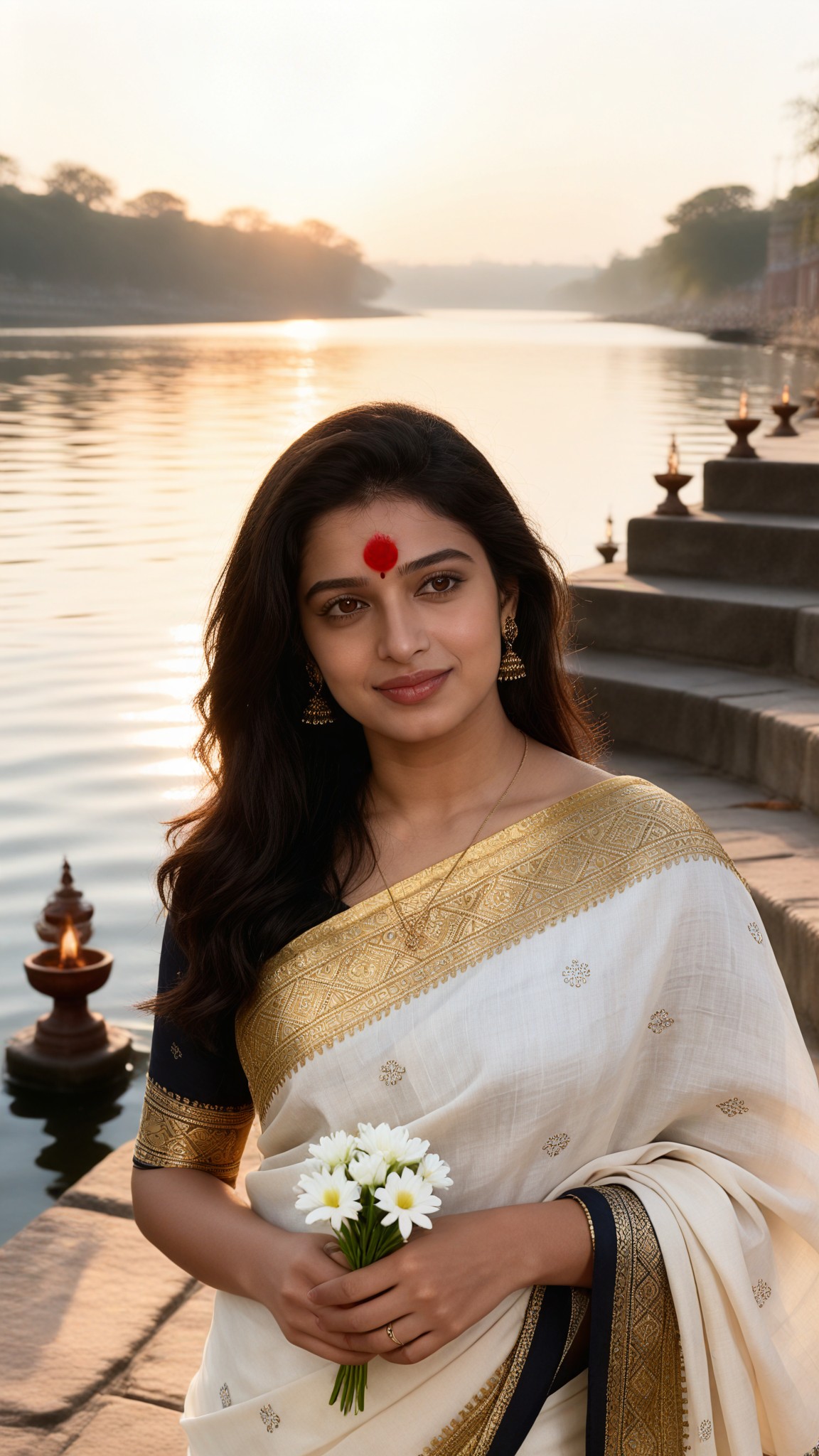 White Saree Blessing image