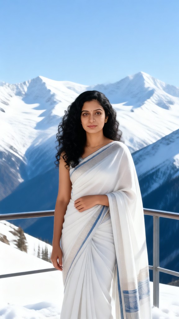 Received roses from her AI boyfriend on top of the snow-capped mountain image
