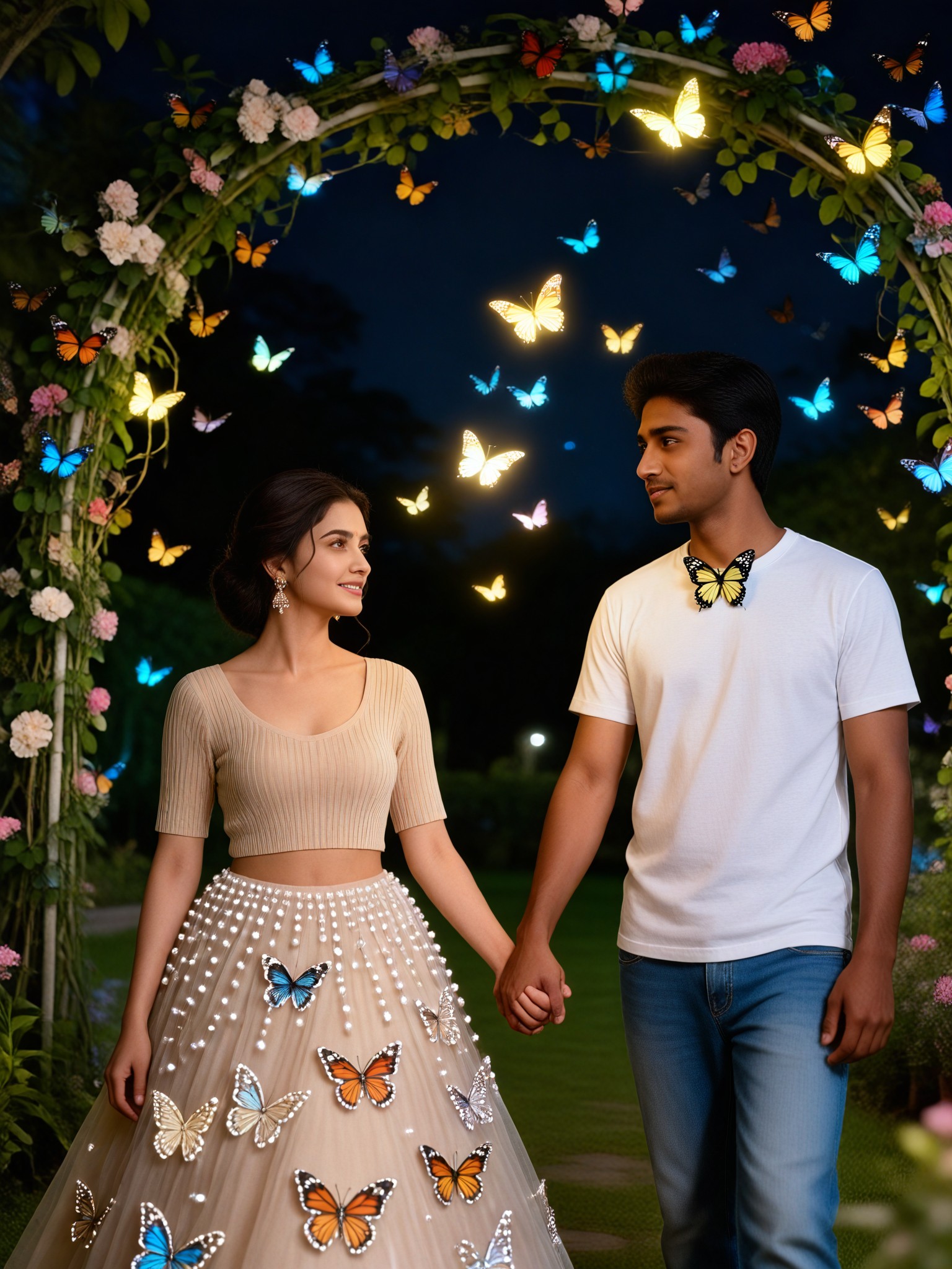 Moonlit Butterfly Couple image