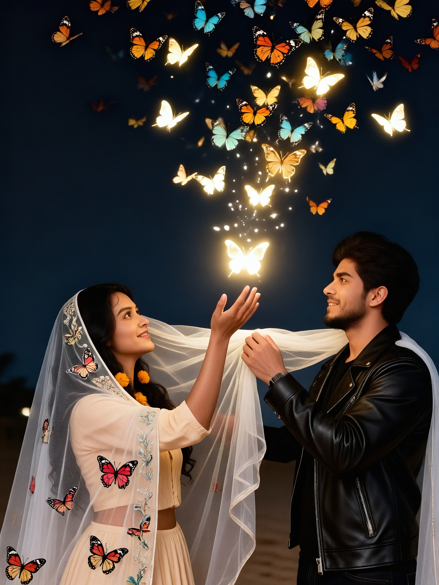 Butterfly Dupatta Couple image