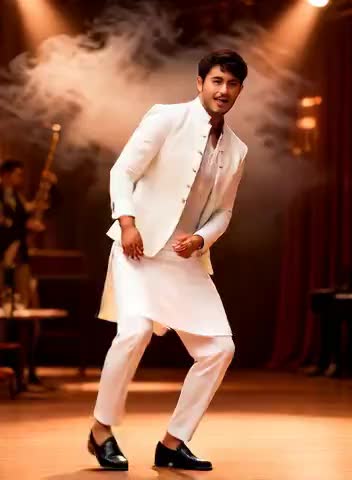 Handsome guy's charming dance image
