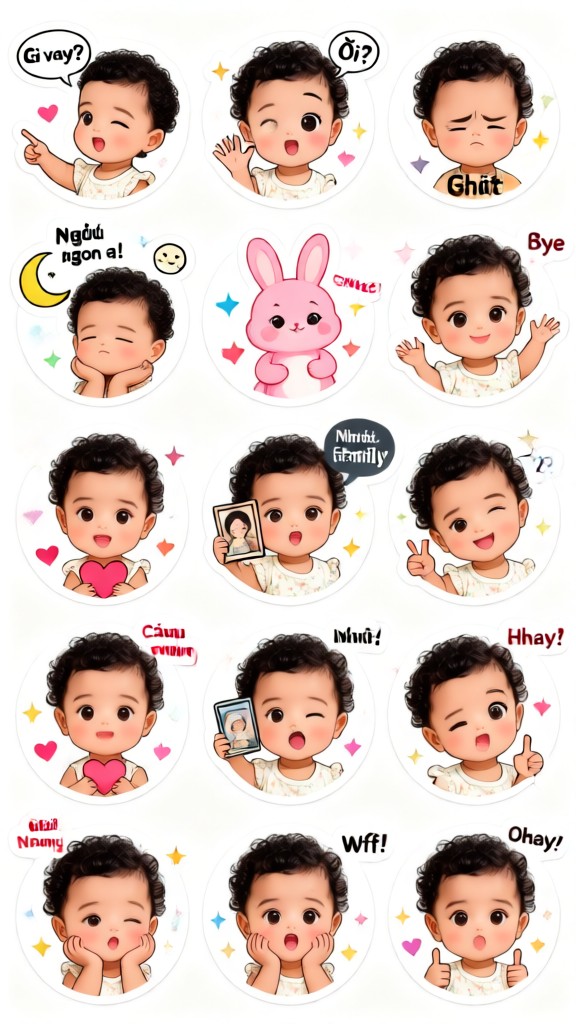 Circular cartoon sticker image