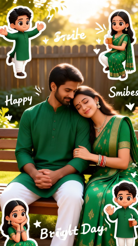 Q-version couple stickers image