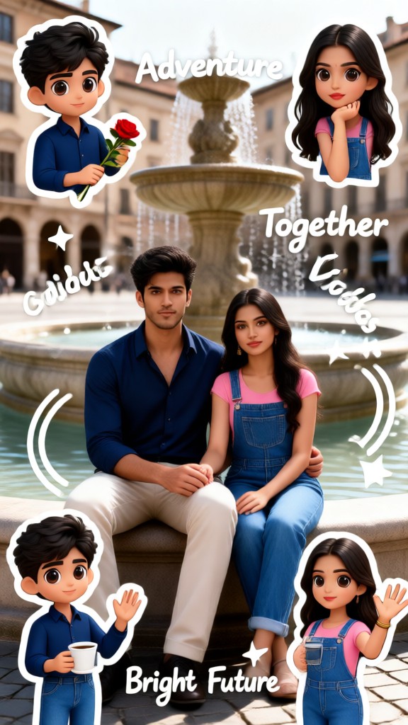 Q-version couple stickers-p image