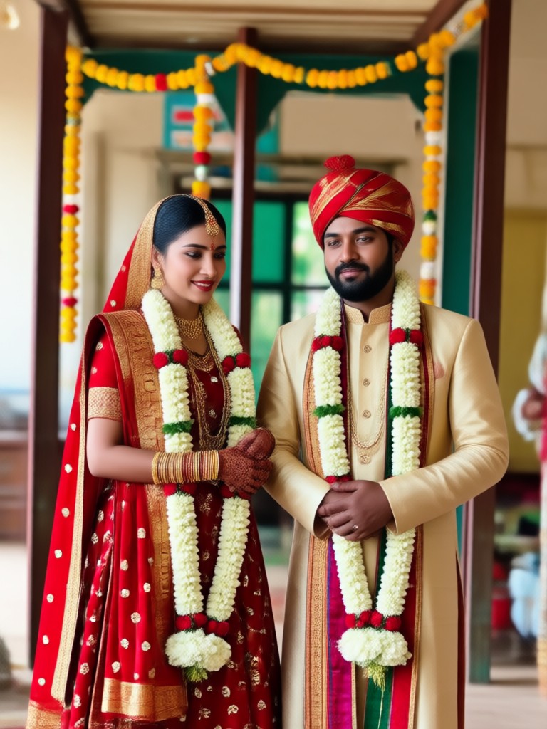 ki-generiertes traditionelles indisches paar nahaufnahme