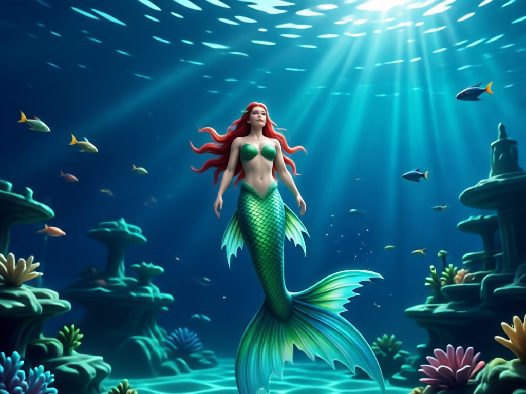 Animated AI mermaid video example