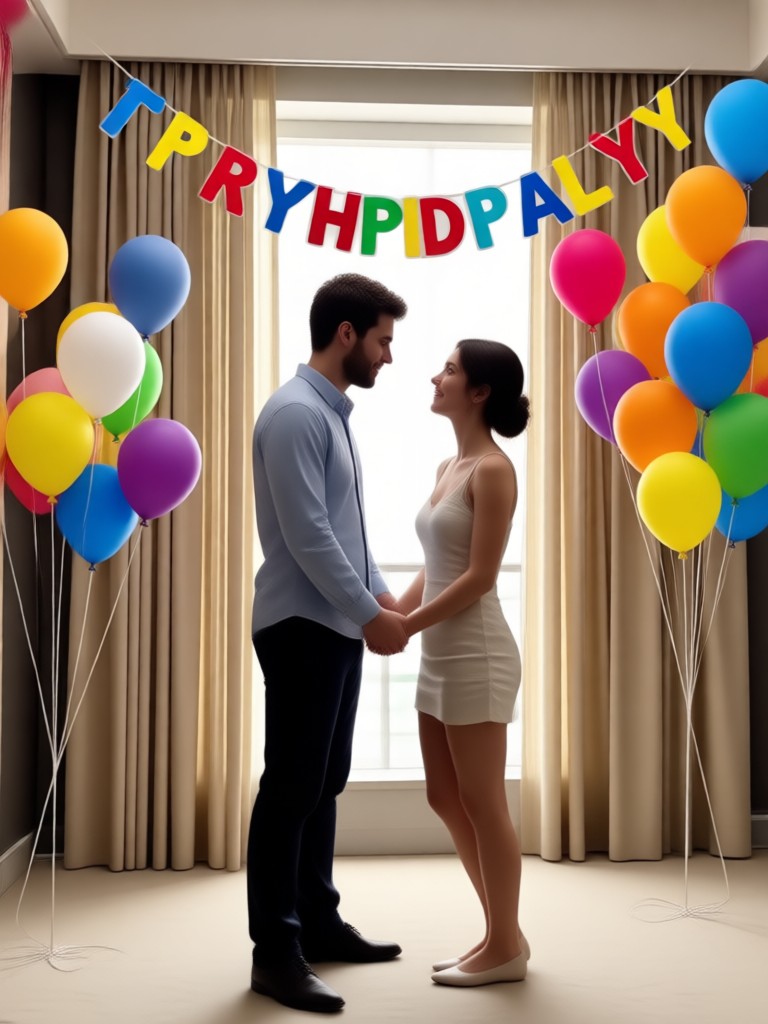 Romantic sunset birthday video with couple