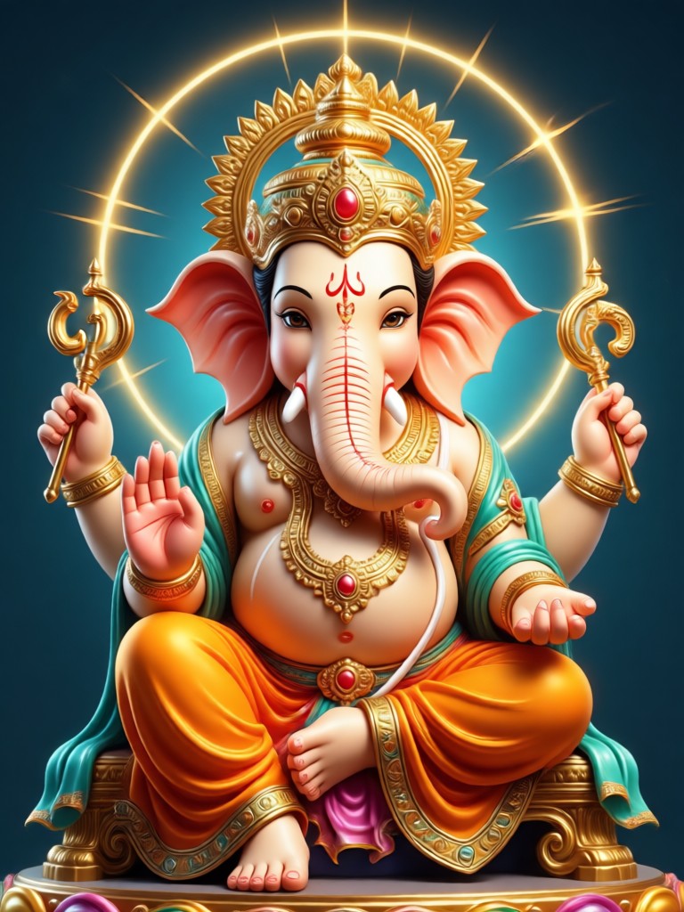 Minimalist line art AI Ganesh Ji