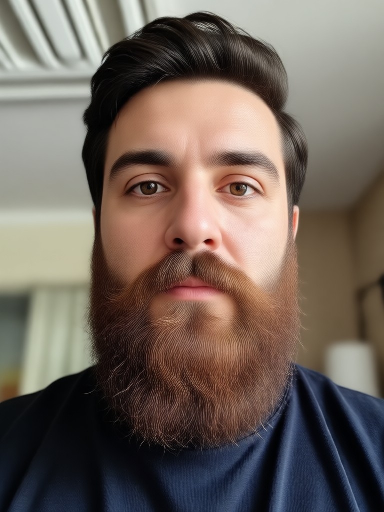 Mobile app interface showing beard filter selection