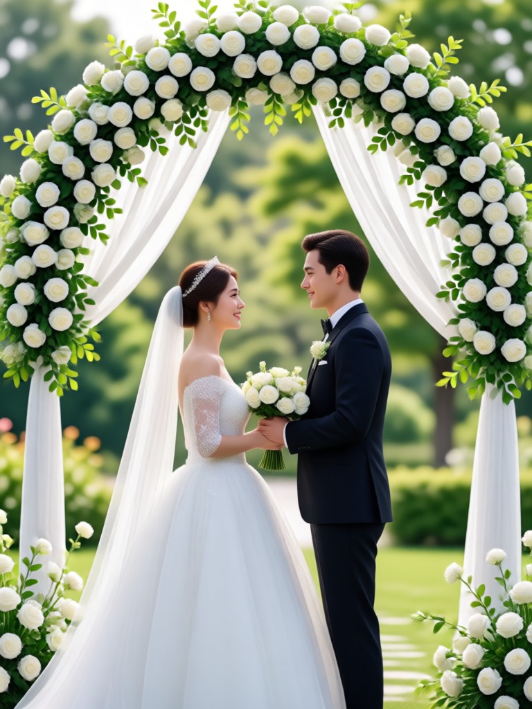 Boho wedding AI video with floral details