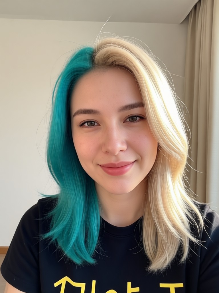 AI hair color change on curly hair texture