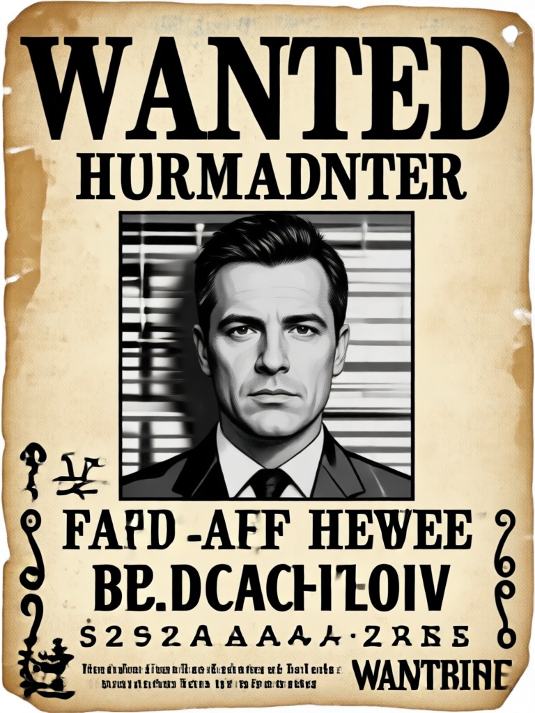 Group photo turned into wanted poster