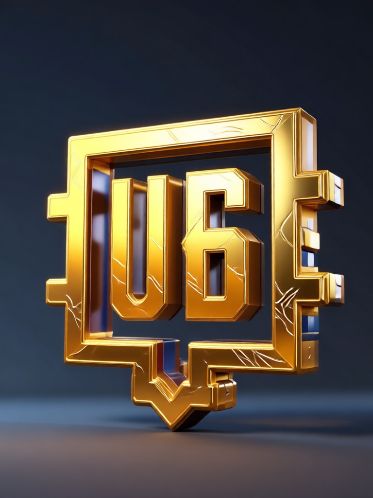 Minimalist 3D text logo for PUBG player