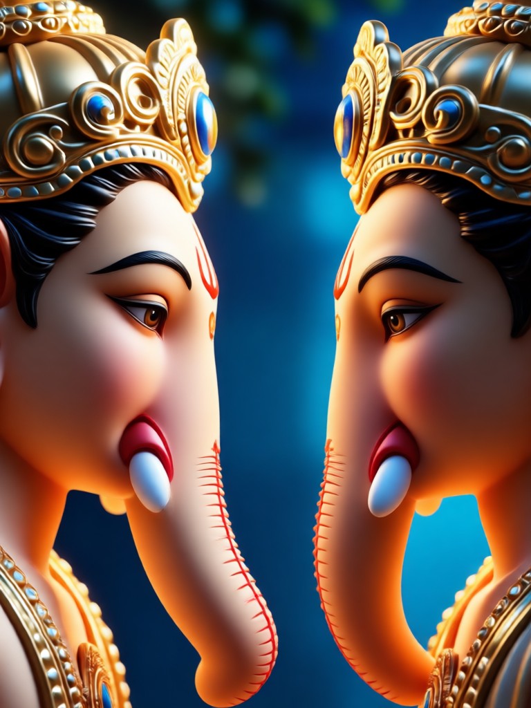 दिव्य पृष्ठभूमि एआई गणपति फेस फोटो