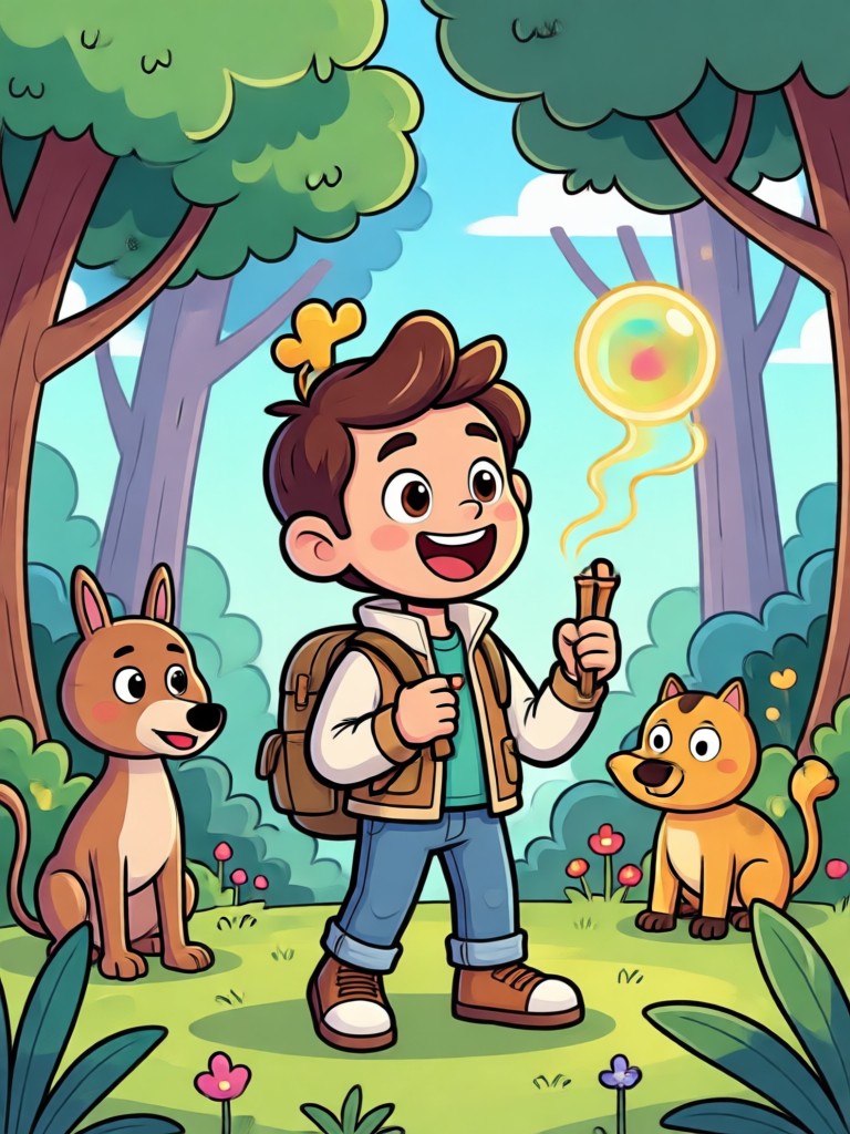 Fantasy themed cartoon transformation