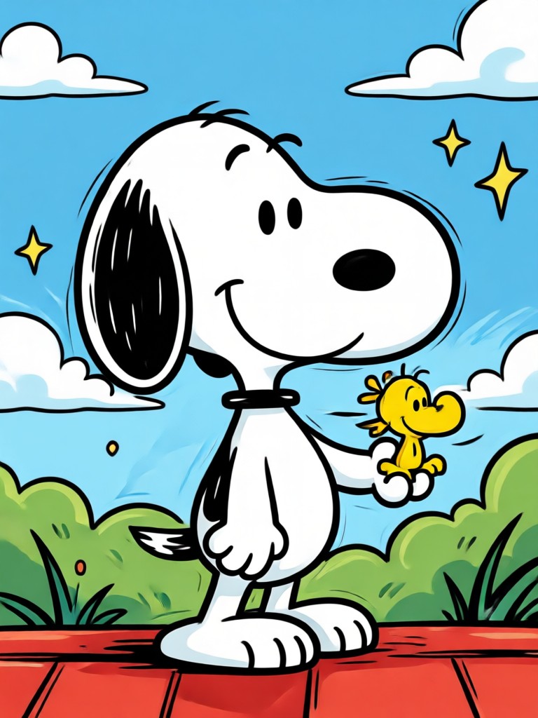 peanuts gang AI filter group cartoon style